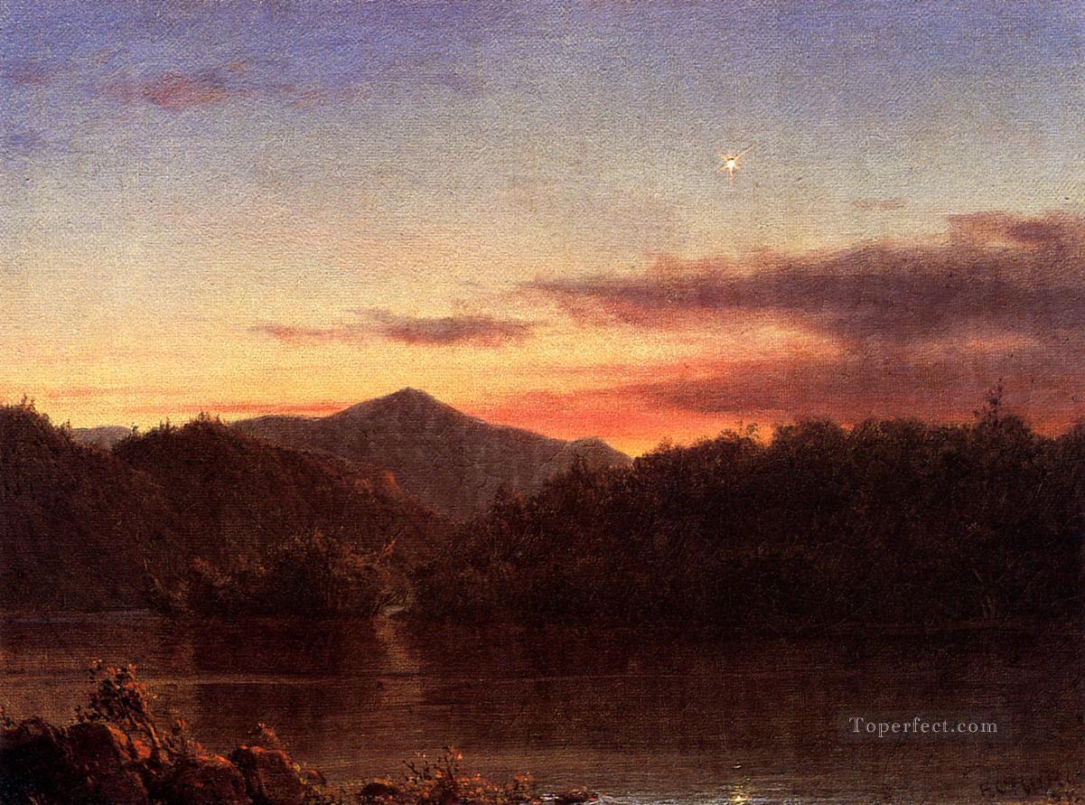 イブニングスターの風景 ハドソン川フレデリック・エドウィン教会油絵